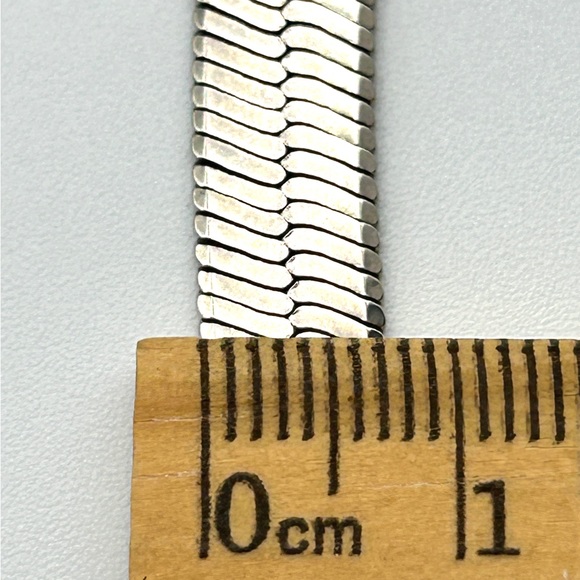 Vintage Men’s 925 Sterling Silver 7mm Wide Herringbone Chain Necklace 20” 28g - Picture 15 of 16